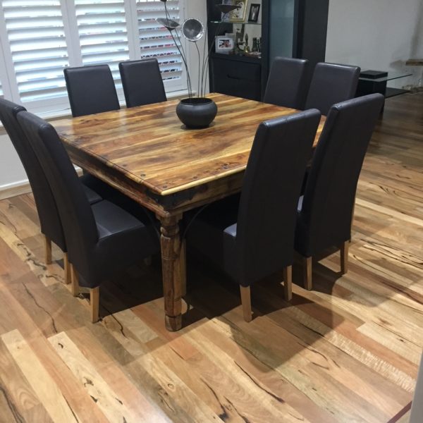 we had previously sanded and polished this clients marri timber